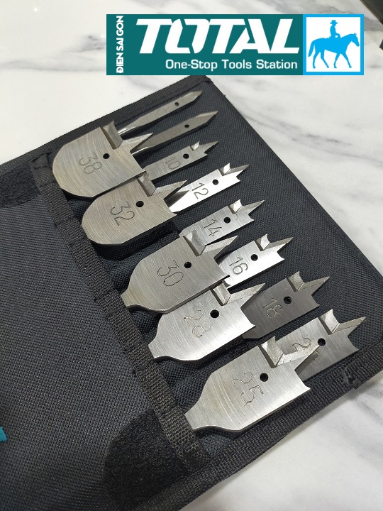 Bộ 13 mũi khoan gỗ đầu dẹp Total TACSD70131