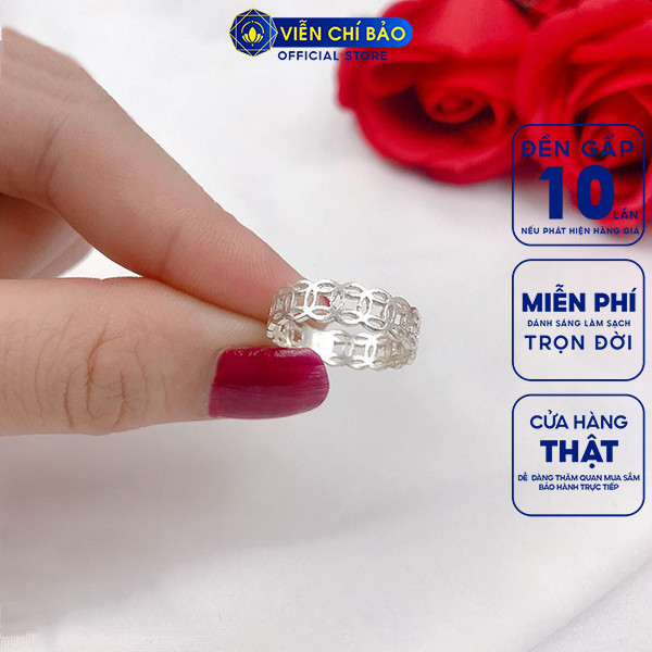 Nhẫn bạc nữ kim tiền may mắn chất liệu bạc 925 thời trang phụ kiện trang sức nữ thương hiệu Viễn Chí Bảo N400105