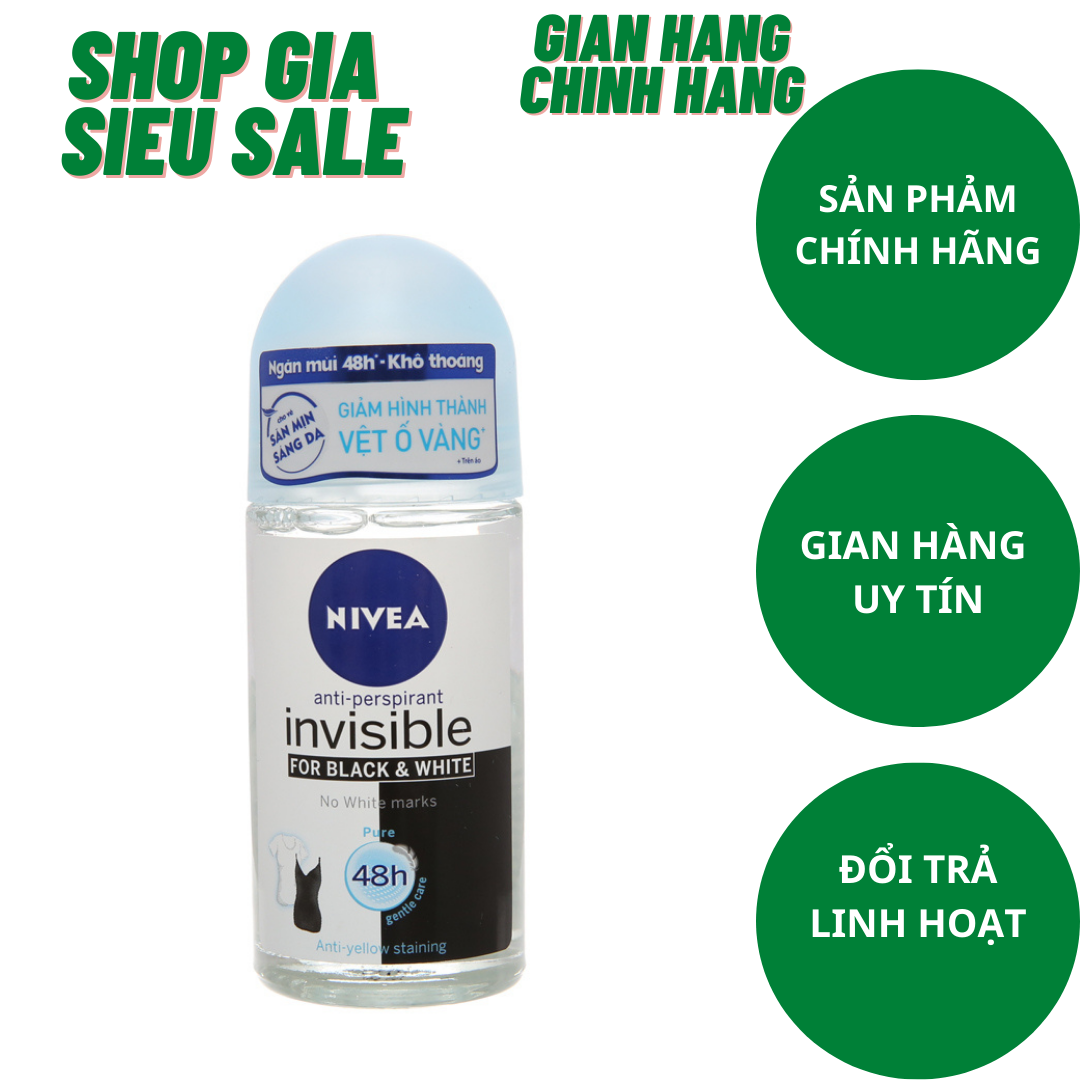 Lăn ngăn mùi nivea invisible for black & white 50ml