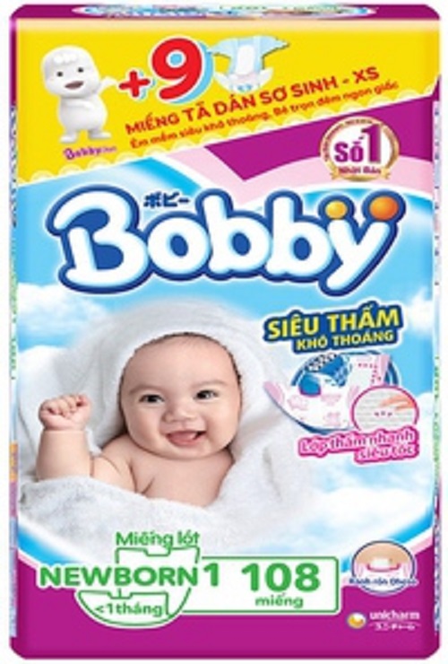[Tặng thêm 9 miếng tã] Bobby NewBorn 1 -108 miếng