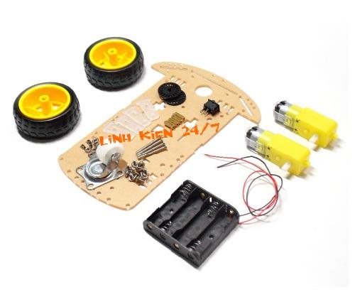 Bộ khung xe robot 3 bánh 1 tầng - mica