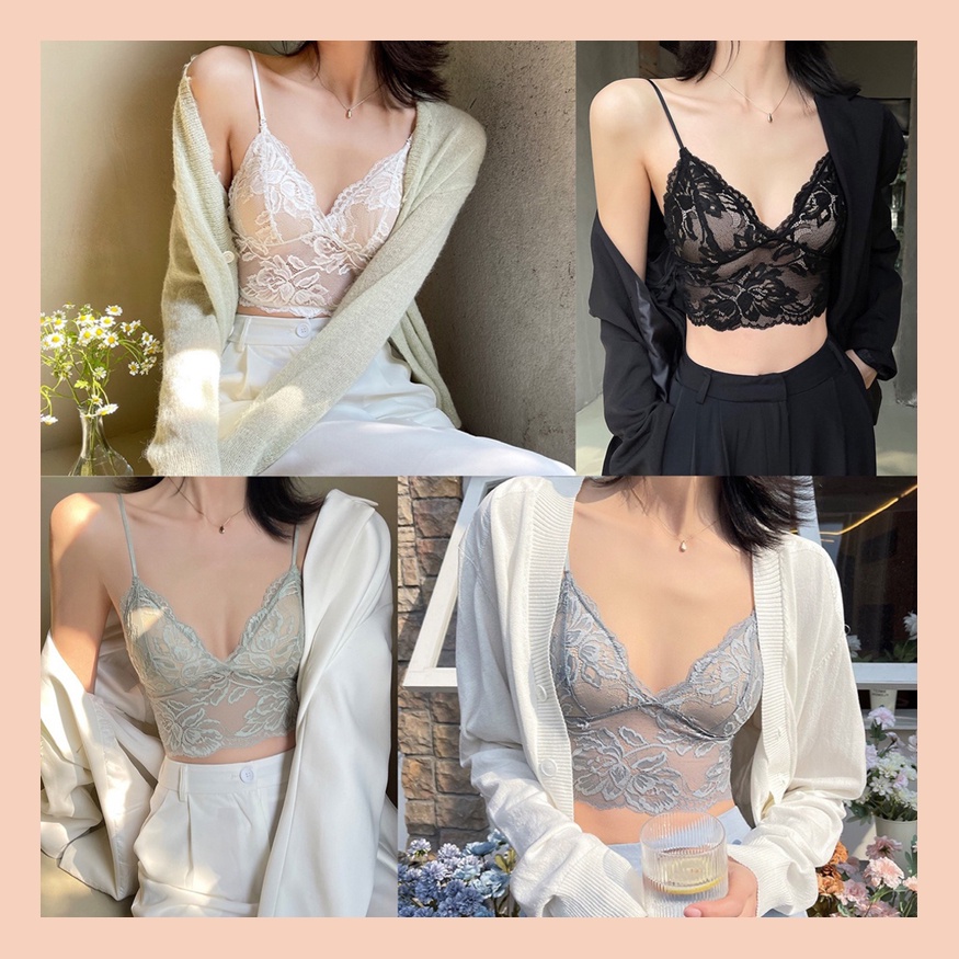Áo Bra Ren UNDERCOOL Mềm Mại Mút Mỏng Nâng Ngực Nhẹ
