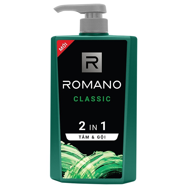 Sữa tắm gội romano classic 2 trong 1 650g