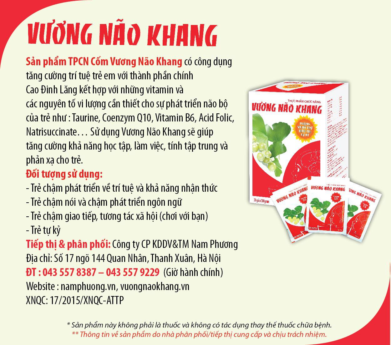 [HCM]Vương Não Khang - Dành Cho Trẻ Tự Kỷ cvspharmacy