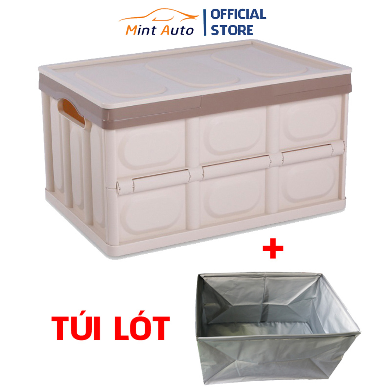 Thùng Đựng Đồ Gấp Gọn Đa Năng Dung Tích 56 Lít Có Tay Cầm Chắc Chắn Tiện Lợi + Tặng Kèm Túi Lót