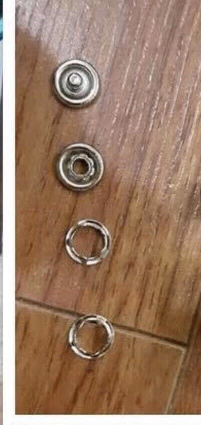 Bịch 100 nút và 50 vành bấm sắt 4 thành phần 9,5mm