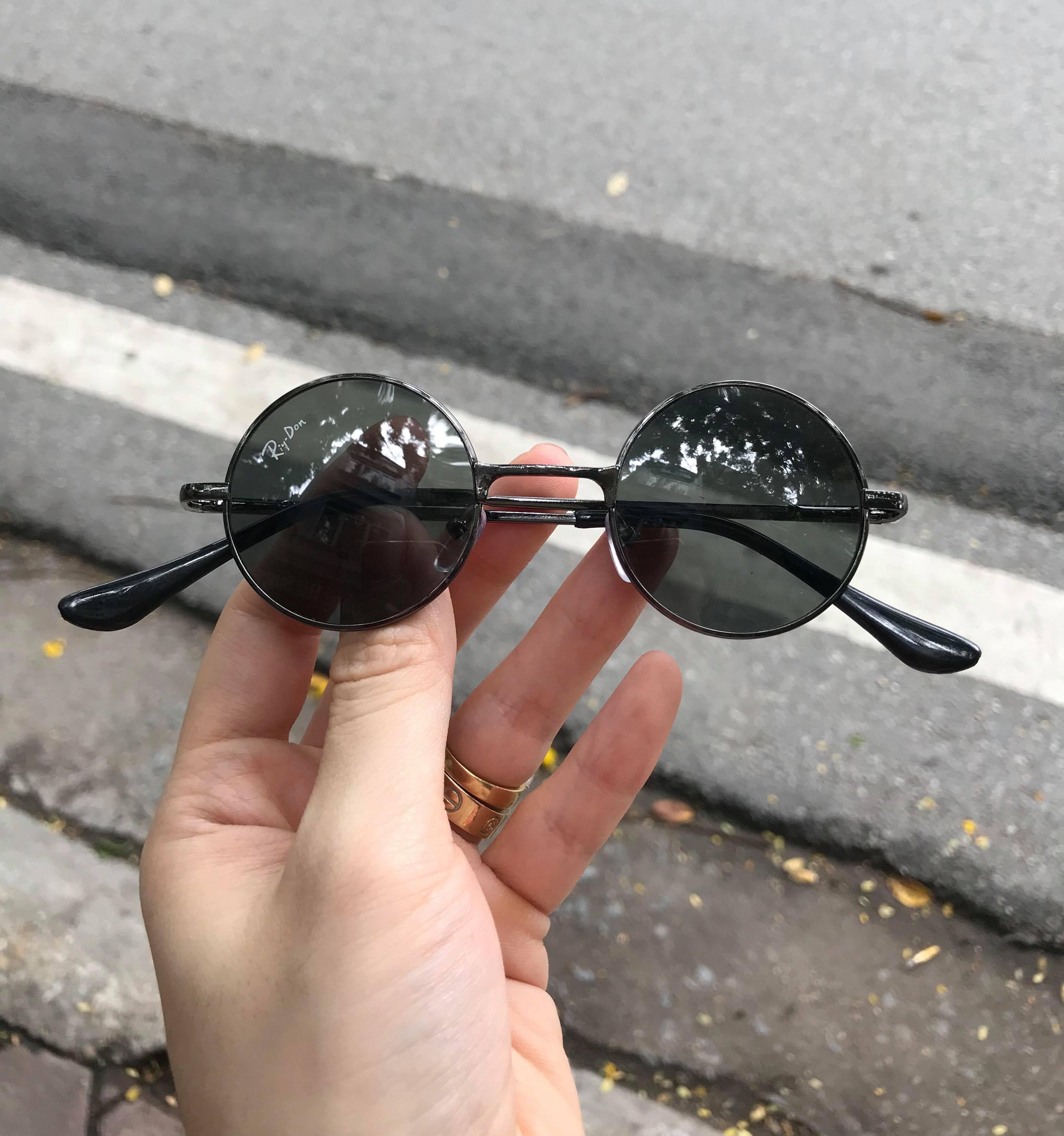 Kính râm/Kính mát Nam Nữ thầy bói Mắt tròn bé Mini