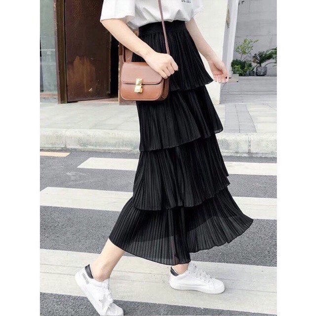 Chân váy maxi nhiều tầng sang chảnh