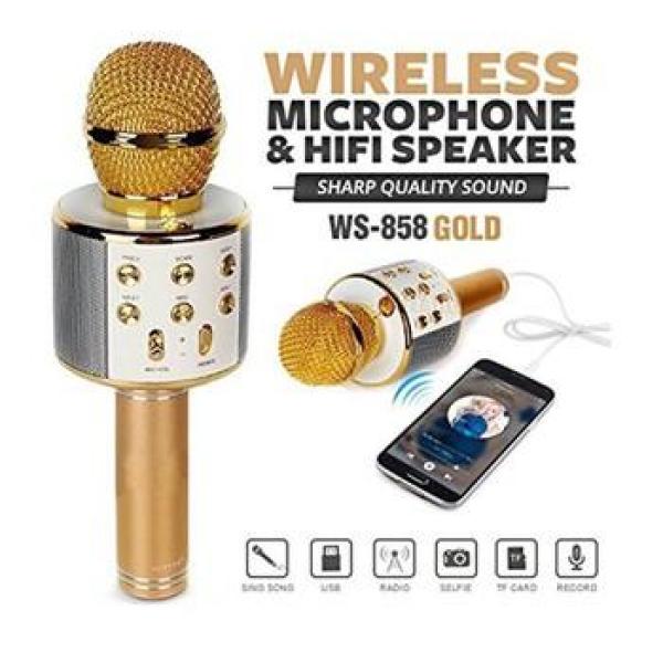 WS858 Mic Hát Karaoke Bluetooth Không Dây WS858 - Âm vang - Ấm - Chuẩn Mic hát Karaoke cầm tay mini - micro hát trên xe hơi - mic hát karaoke hay nhất hiện nay PepSi Shop