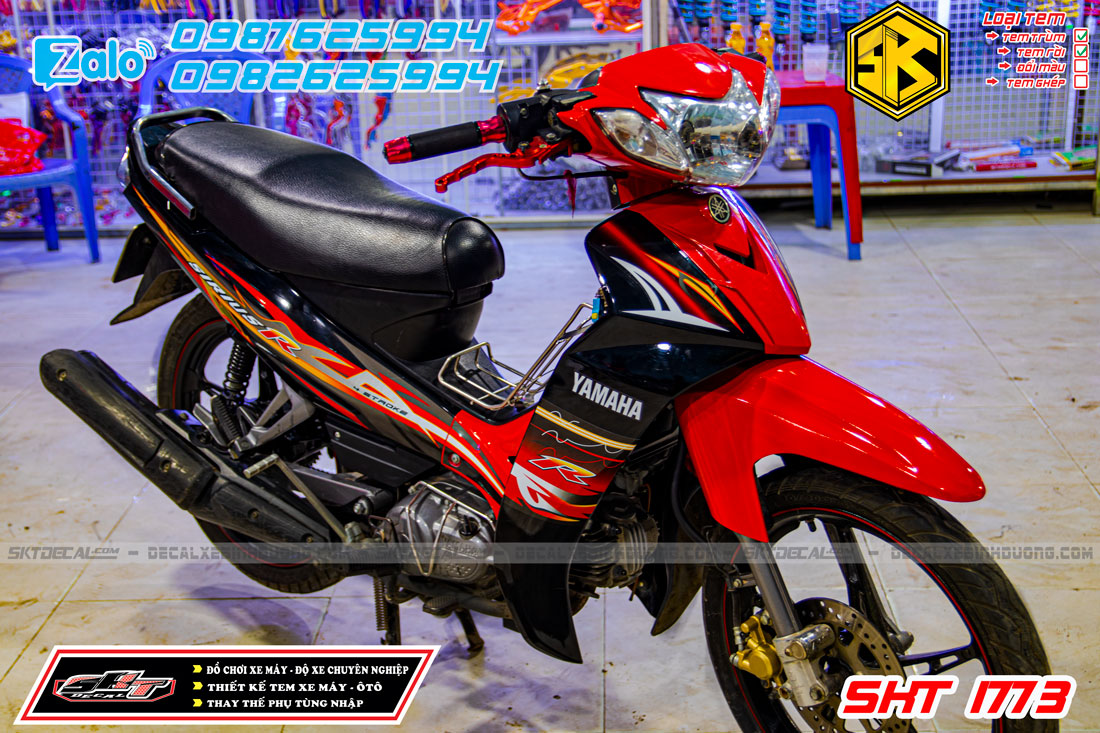tem rời xe sirius đỏ đen lửa