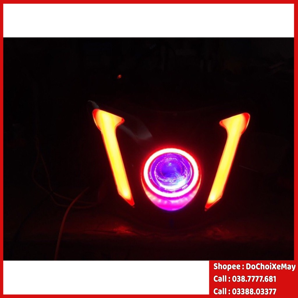 [Siêu Rẻ] Pha đèn full Led Audi kết hợp Gương cầu cho Exciter 150 Exciter 135
