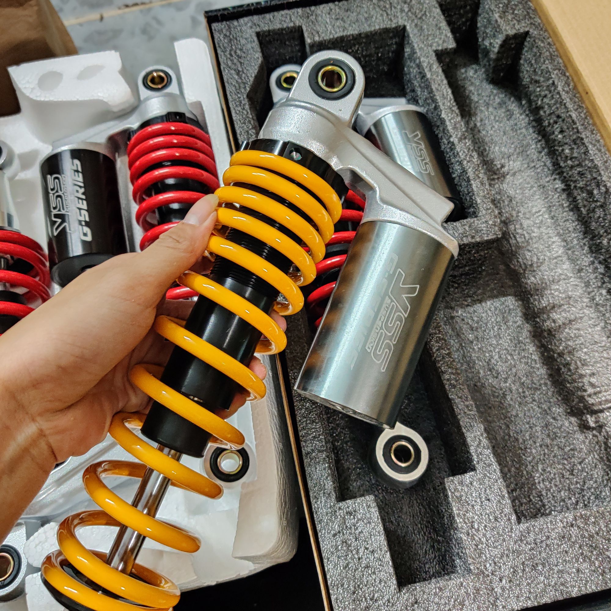 [HCM]Phuộc YSS tem khắc CNC bình dầu gắn Dr Wave Sirius Jupiter Future Win Elegant Axelo Cup