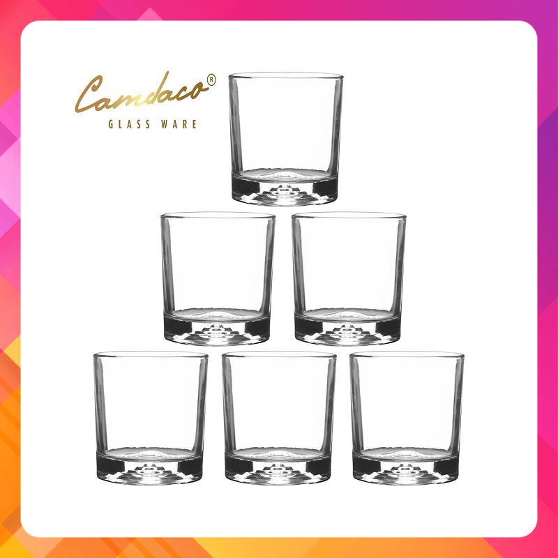 [HCM]Bộ 6 Ly Cốc Thủy Tinh Tròn Đáy Xoắn Ốc 225ML Cẩm Đạt