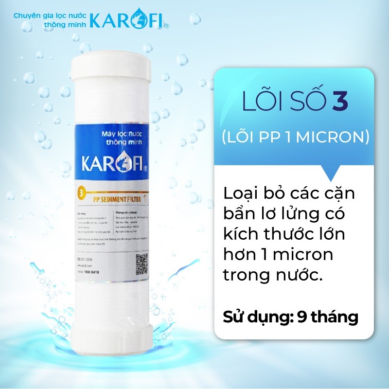 Bộ 3 lõi lọc RO KAROFI số 123