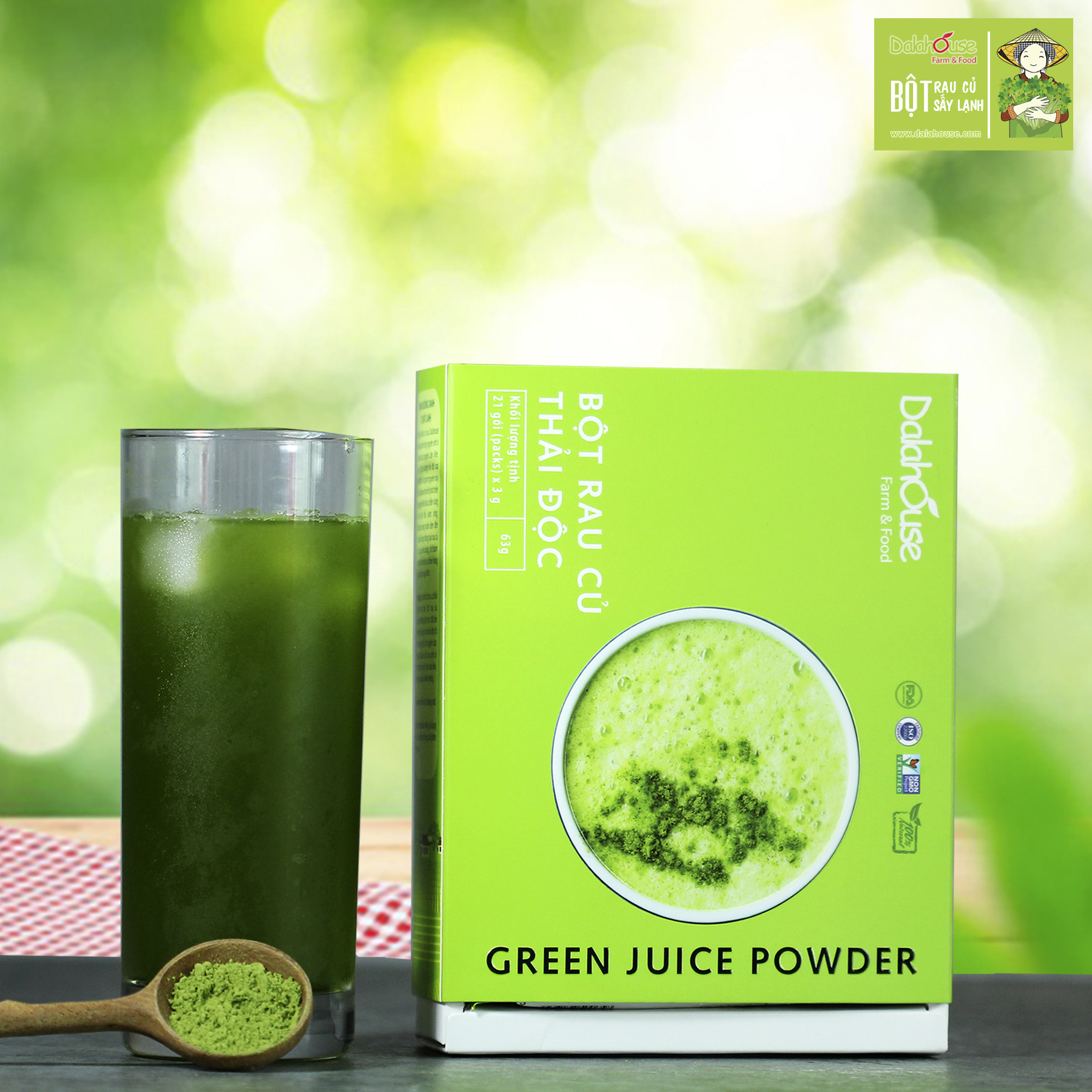 Combo Bột Rau Củ Detox Thải Độc Dalahouse 63g (21 gói * 3g * 7 vị)