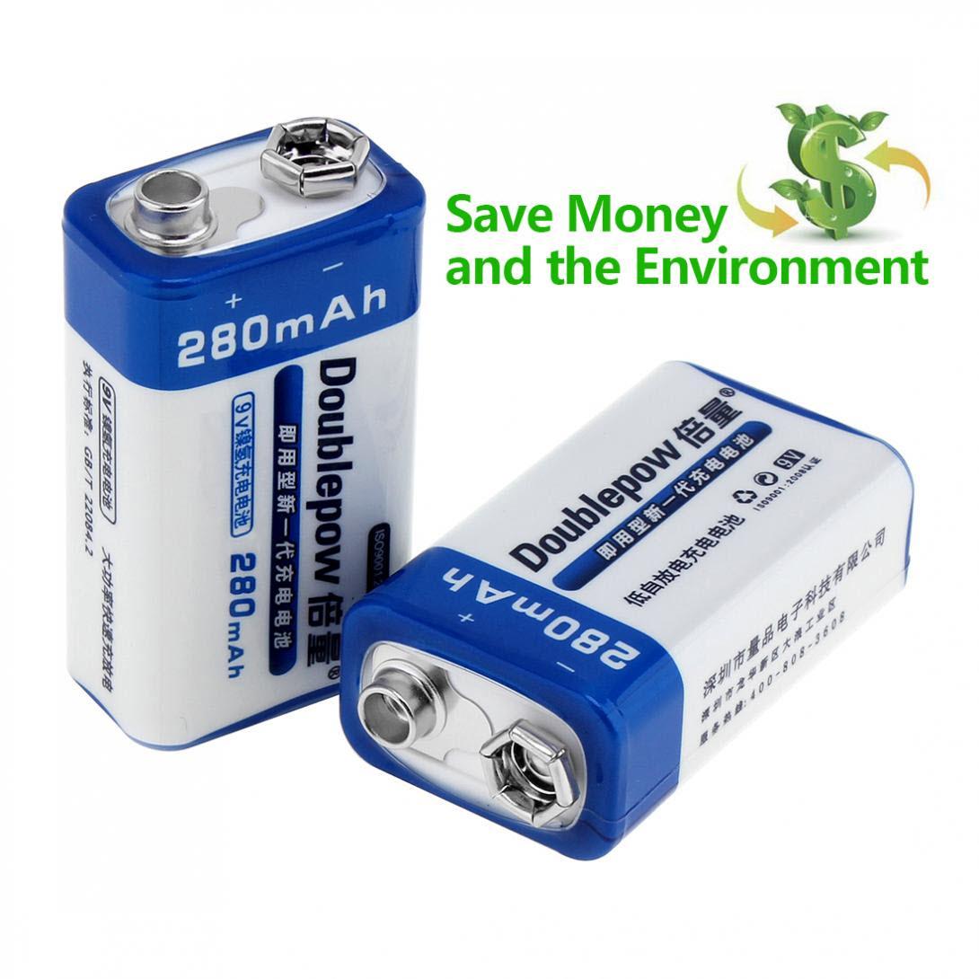 Combo 02 Pin sạc 9V DoublePow 280mAh - Hàng công ty đủ dung lượng