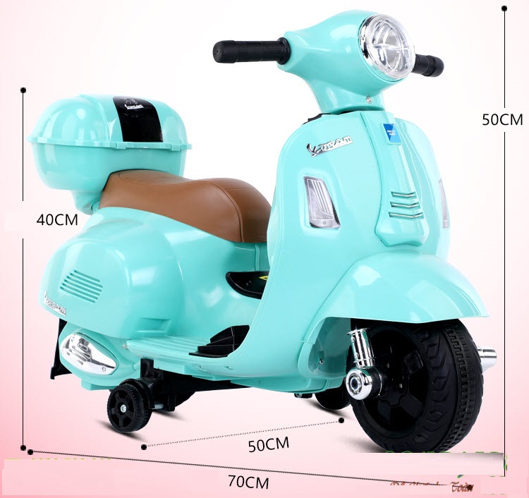 [siêu rẻ] XE MÁY ĐIỆN DÁNG VECBA CHO BÉ -CÓ NHẠC, ĐÈN