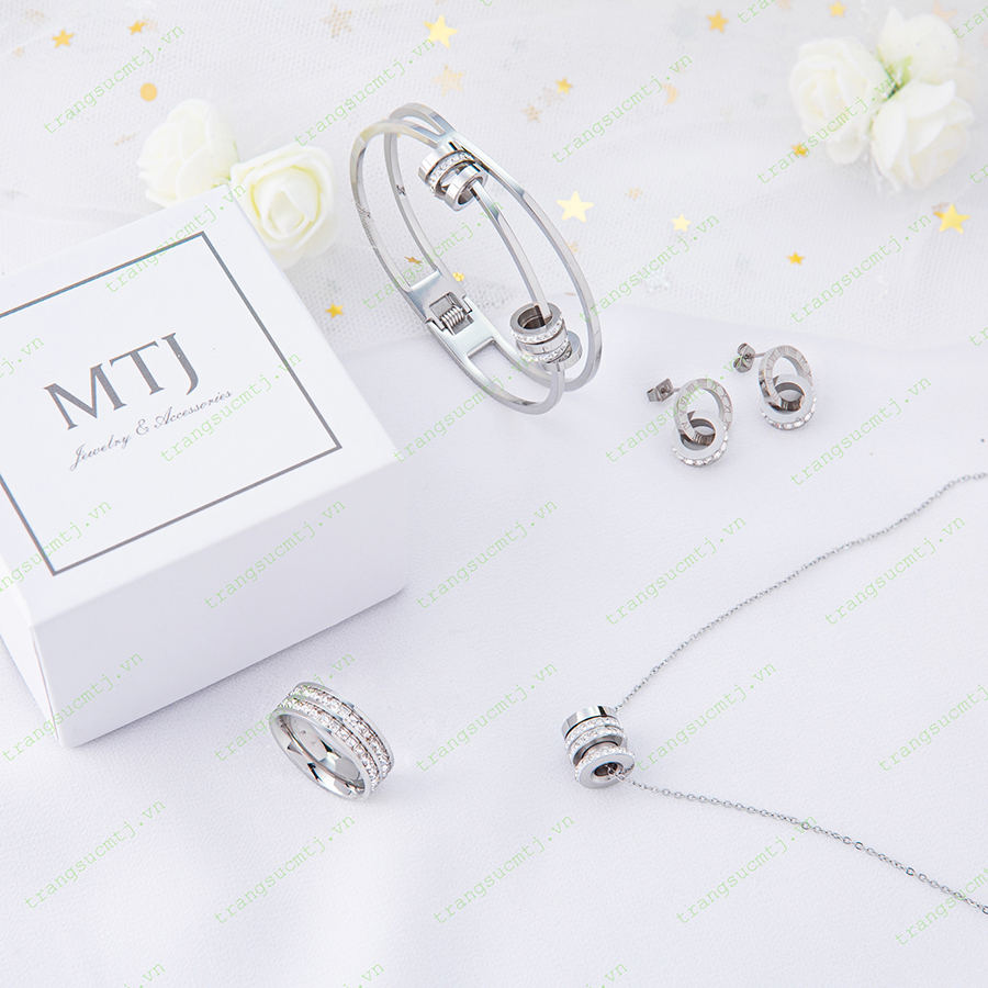 Bộ Trang Sức Nữ Đính Đá Cao Cấp CB12