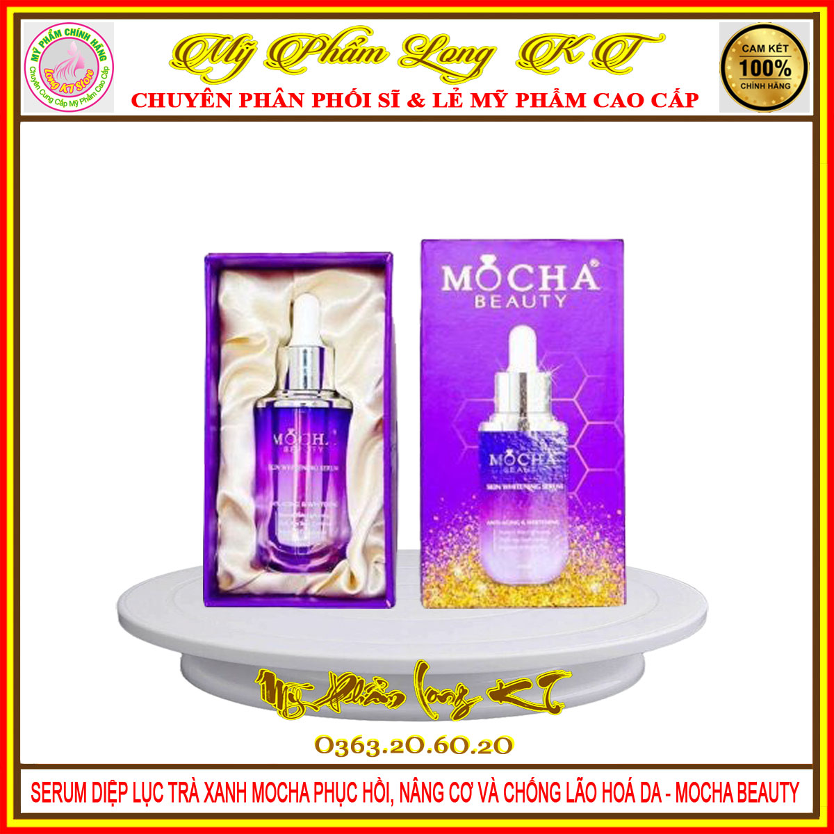 Serum diệp lục trà xanh mocha - phục hồi, nâng cơ và chống lão hoá da - mỹ phẩm mocha beauty