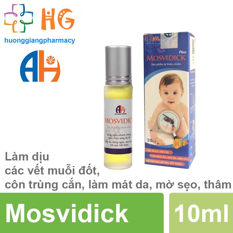 Mosvidick - Lăn  muỗi đốt, côn trùng cắn an toàn cho bé (Lọ 10ml)