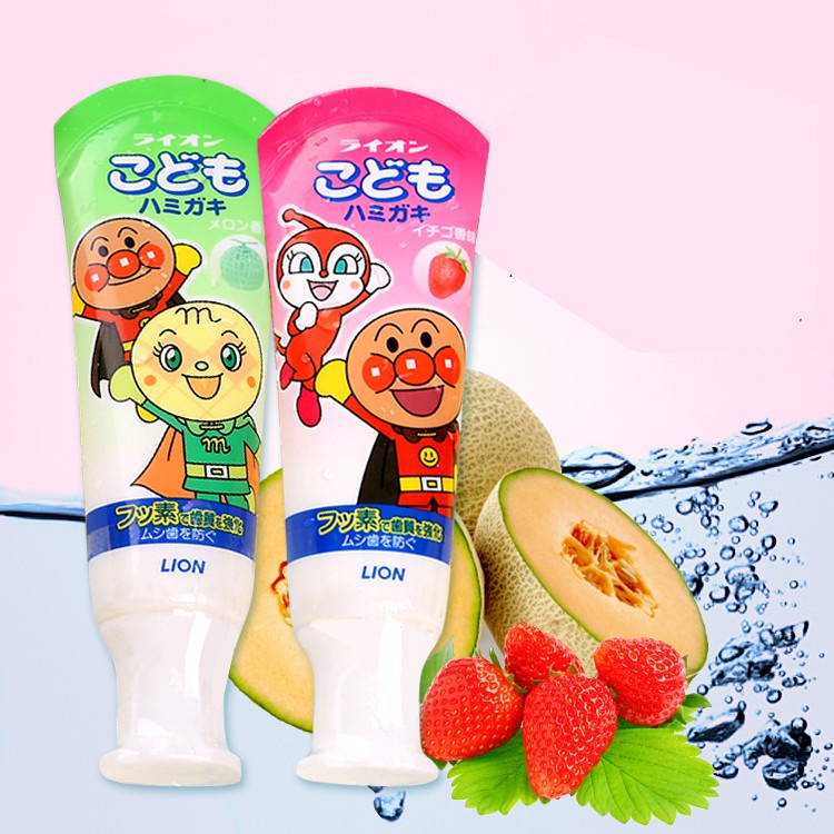 (Quà tặng không bán) Kem Đánh Răng nuốt được Lion cho bé Nhật