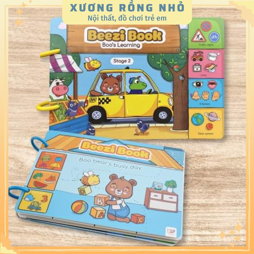 Combo 2 phiên bản beezi book - Sách bóc dán vui nhộn cho bé - Lalalababy