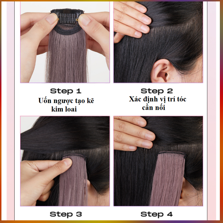 Tóc Giả Maycreate Tóc Giả Kẹp Highlight Nhiều Mầu Phong Cách Hàn Quốc