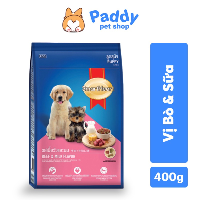 Hạt smartheart cho chó con - vị bò & sữa