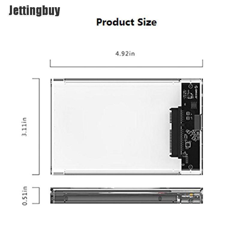 Jettingbuy 2.5'' USB 3.0 to SATA SSD HDD Hard Drive Disk External Case Enclosure