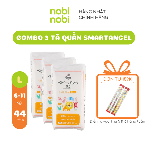 Combo 3 Tã/Bỉm Quần SmartAngel cho bé (Hàng nội địa Nhật)