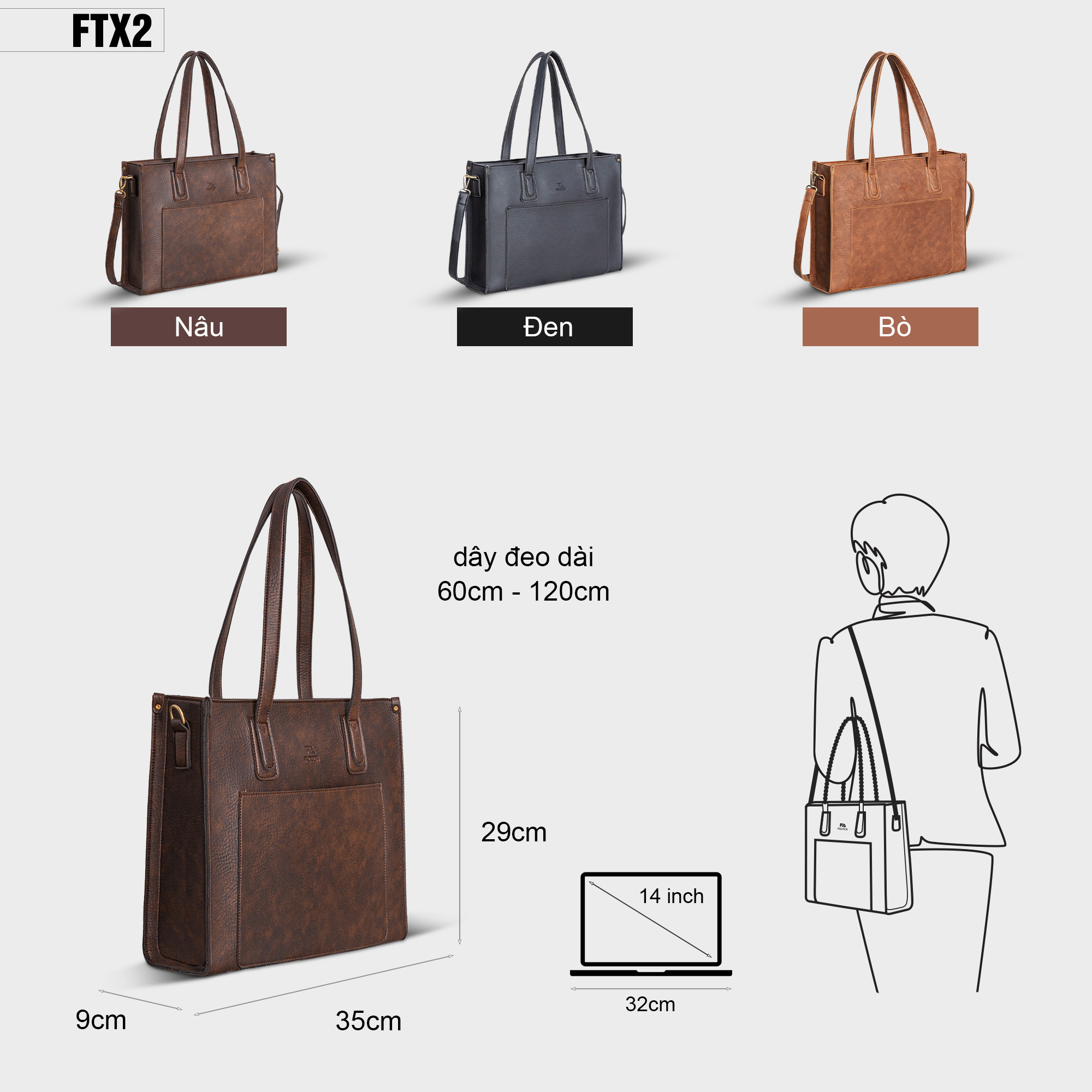 Fadoda Ftx2 Women's Office Laptop Bag