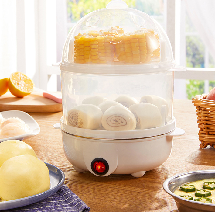 Nồi điện hấp trứng hấp thức ăn 2 tầng - nồi hấp 2 lớp đa năng hâm sữa cho trẻ , luộc trứng , làm nóng thức ăn siêu tốc