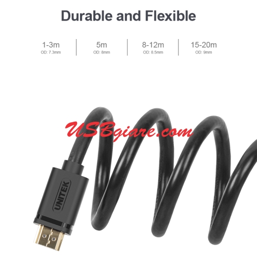 CÁP HDMI 3M (4K 3D) UNITEK Y-C139M