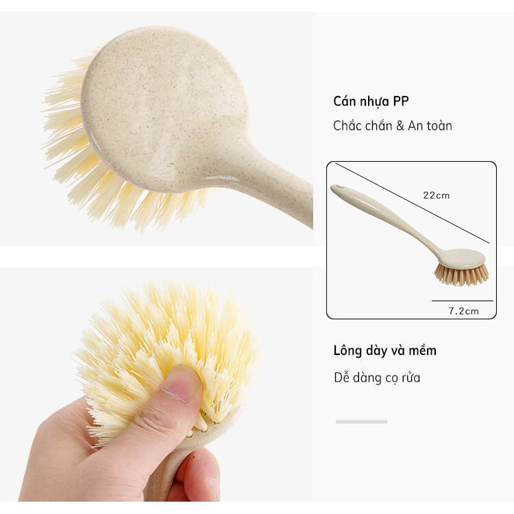 Bàn Chải Cán Dài Bàn Chải Cọ Rửa Đa Năng (Cọ xoong nồi, bồn rửa, bếp, thớt...)