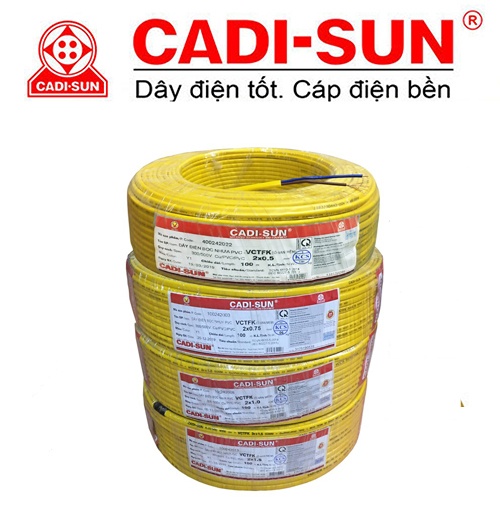 Dây điện cadisun 2x1.0 combo 5m,10m,15m,20m,30m,40m,50m