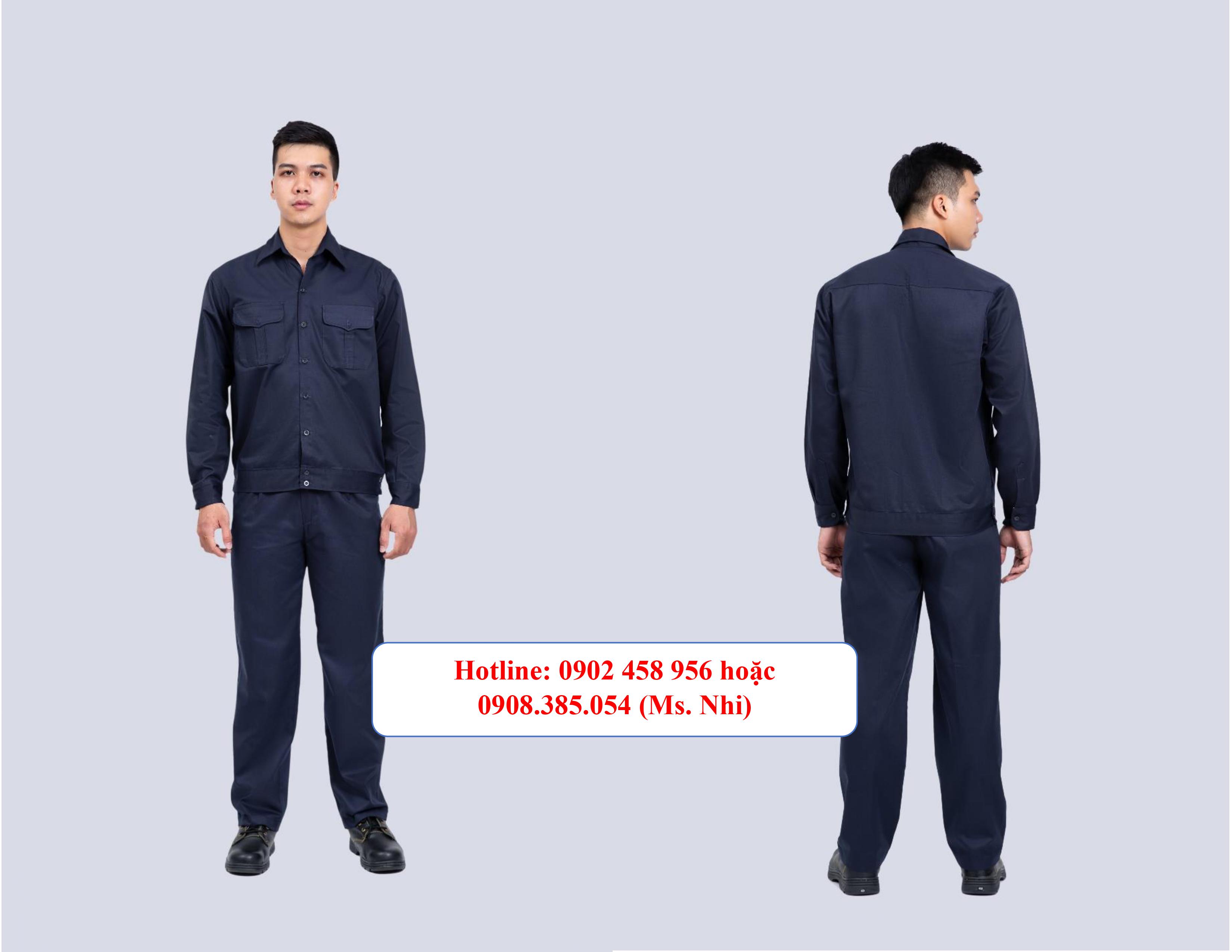 Quần Áo Bảo Hộ Lao Động Vải Kaki Nam Định Thoáng Mát - Màu xanh tím than QADN09