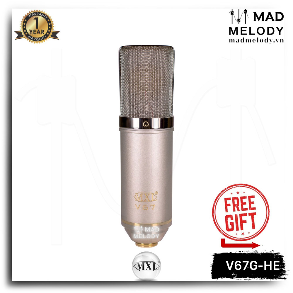 MXL V67G HE Heritage Edition Condenser Microphone (Micro thu âm cho phòng thu studio giải trí livestream, Brand New)