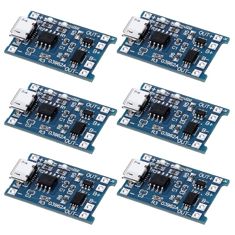 6PCS for TP4056 Charging Module with Battery Protection 18650 BMS 5V Micro-USB 1A Charge Board for 18650