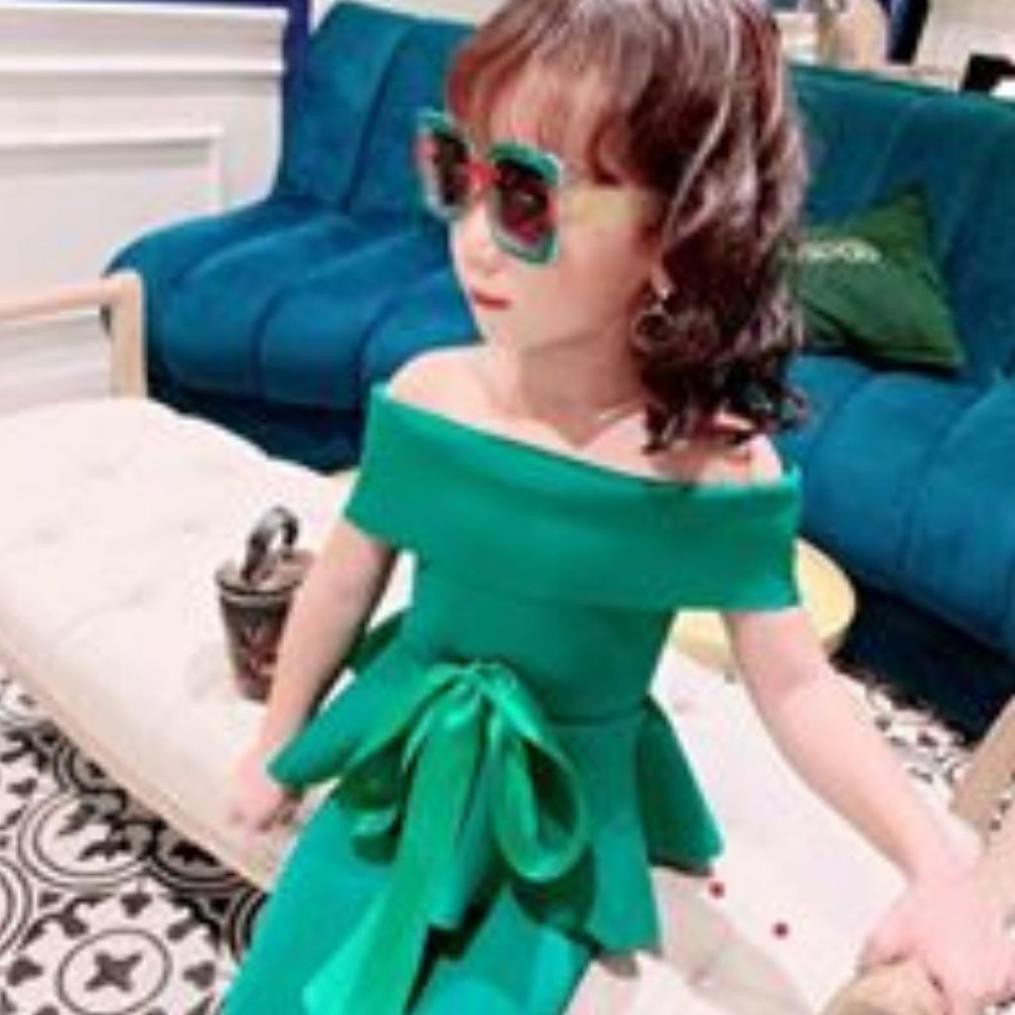 [HCM]Set Đầm Trễ Vai Siêu Sang Chảnh Cho Bé