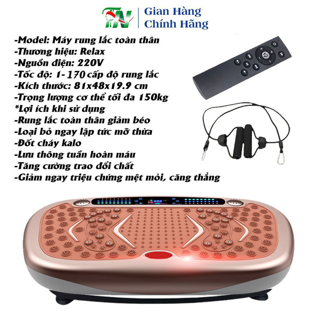 Máy rung lắc giảm mỡ toàn thân cao cấp, máy massage bụng giảm mỡ tại nhà, giảm cân hiệu qủa có loa bluetooth và dây kéo tập gym