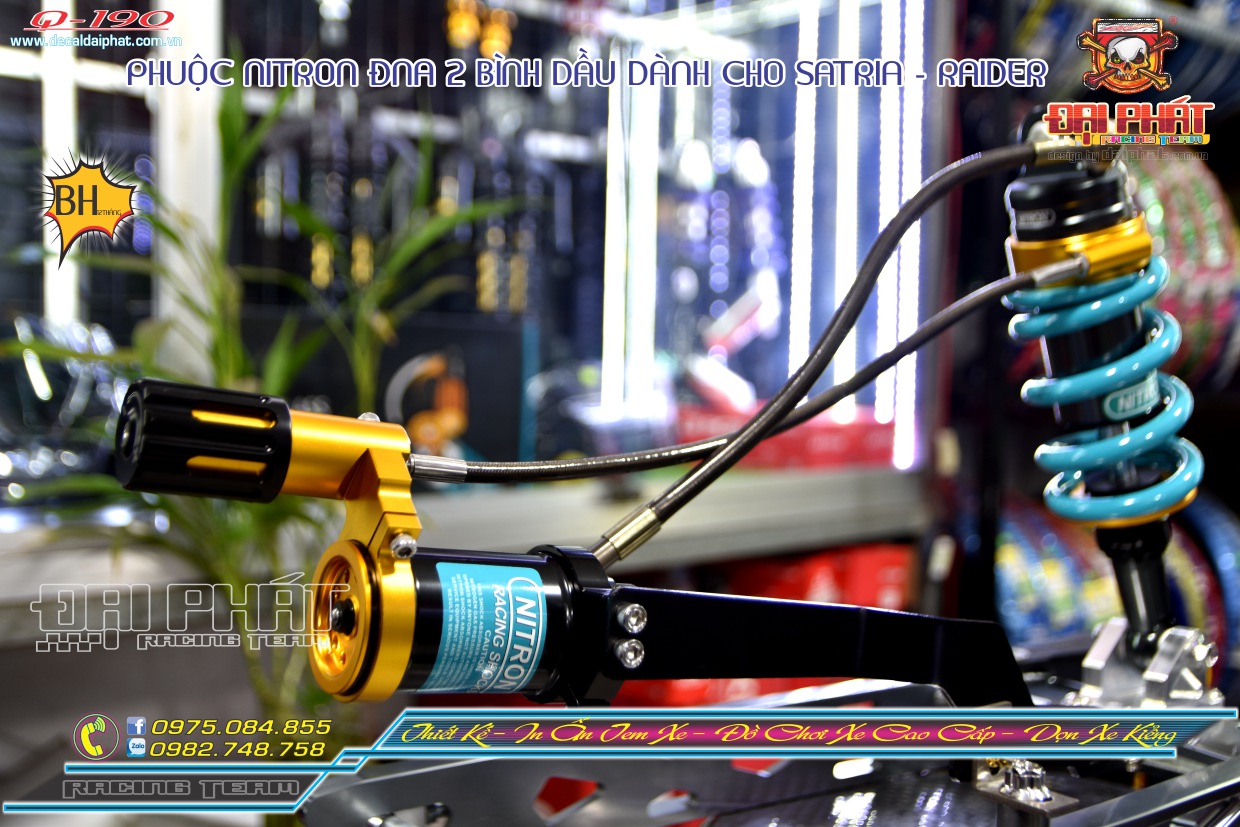 Phuộc Nitron Đông Nam Á 2 Bình Dầu Dành Cho Satria-Raider