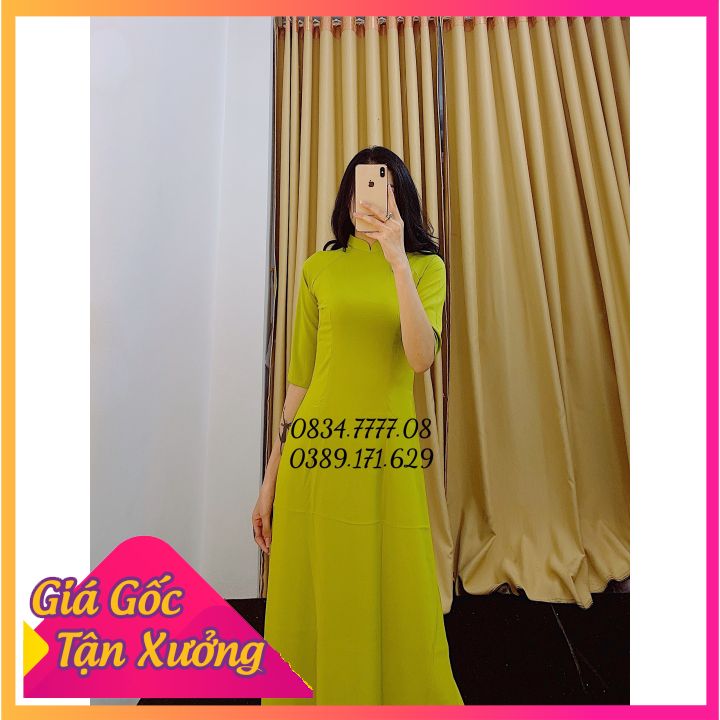 [GIÁ SIÊU RẺ] Áo Dài Trơn Đồng Phục Công Sở Nhiều Màu 2 Tà