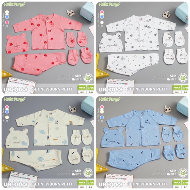 Bộ sơ sinh Uala Rogo Newborn Petit UR3068