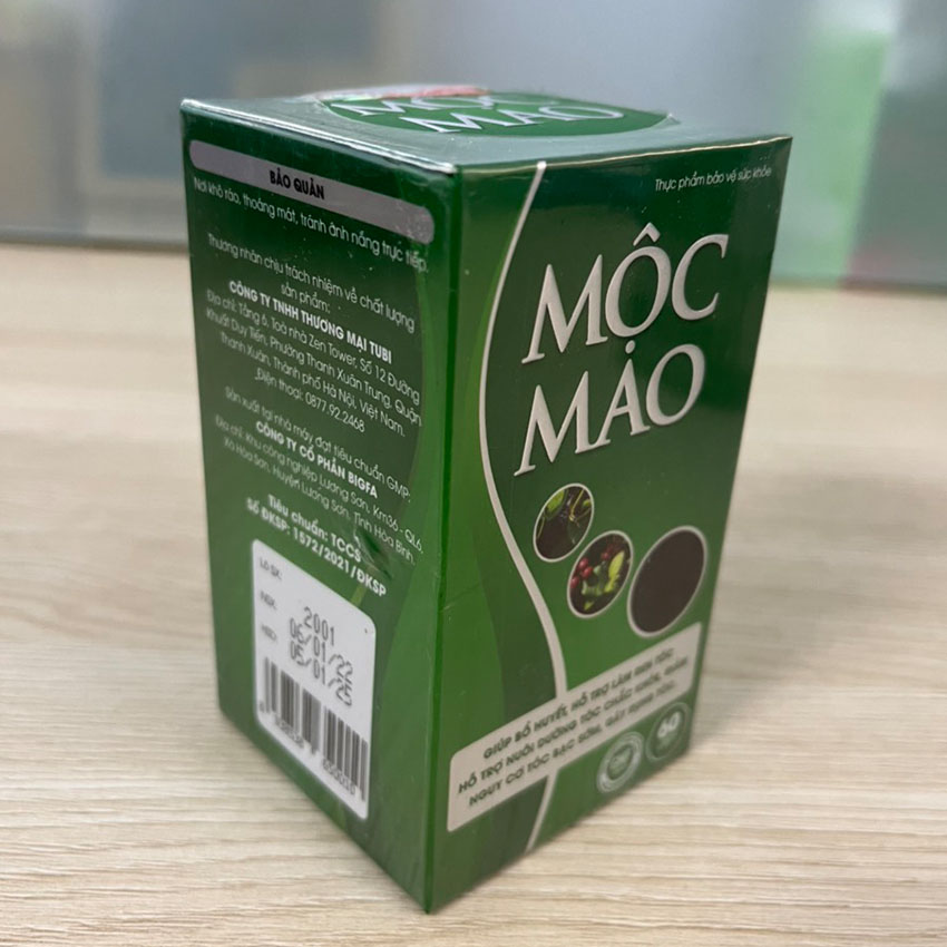Mộc Mao (Hộp 60 viên , Sủi 20 viên) - Giảm nguy cơ tóc bạc sớm , Top1