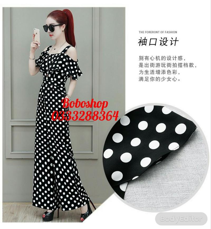 Jumpsuit chấm bi sang chảnh