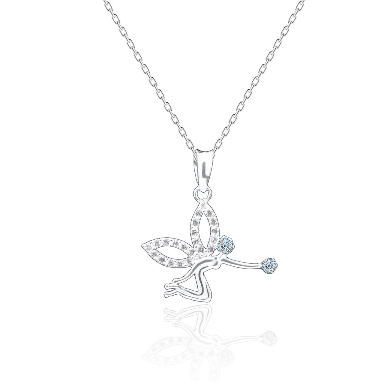 Dây chuyền mặt nàng tiên đính đá- Trang sức bạc Panmila (TS-DC-A27)