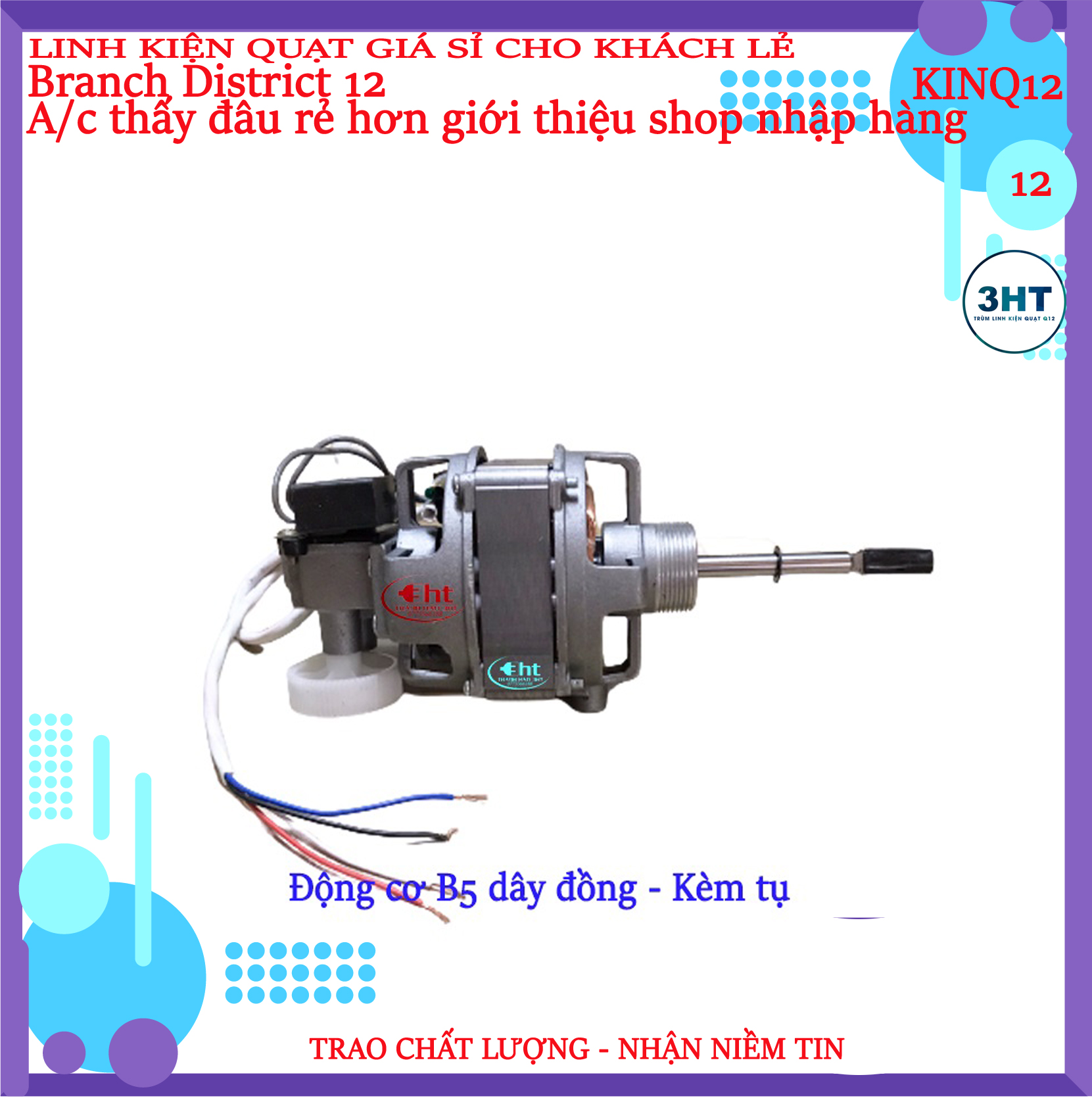 ĐỘNG CƠ QUẠT 65W B5 - DÂY ĐỒNG 100%