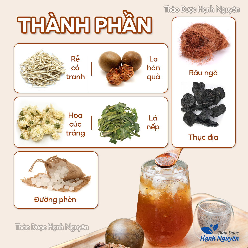 Trà sâm bông cúc 5 set nấu 5-7 lít nước, trà mát gan, thanh nhiệt, giảm nóng trong, tặng kèm hạt chia