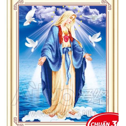 [HCM]Tranh Đính Đá Đức Mẹ Ban Ơn (88633) 31x42cm Chưa Đính
