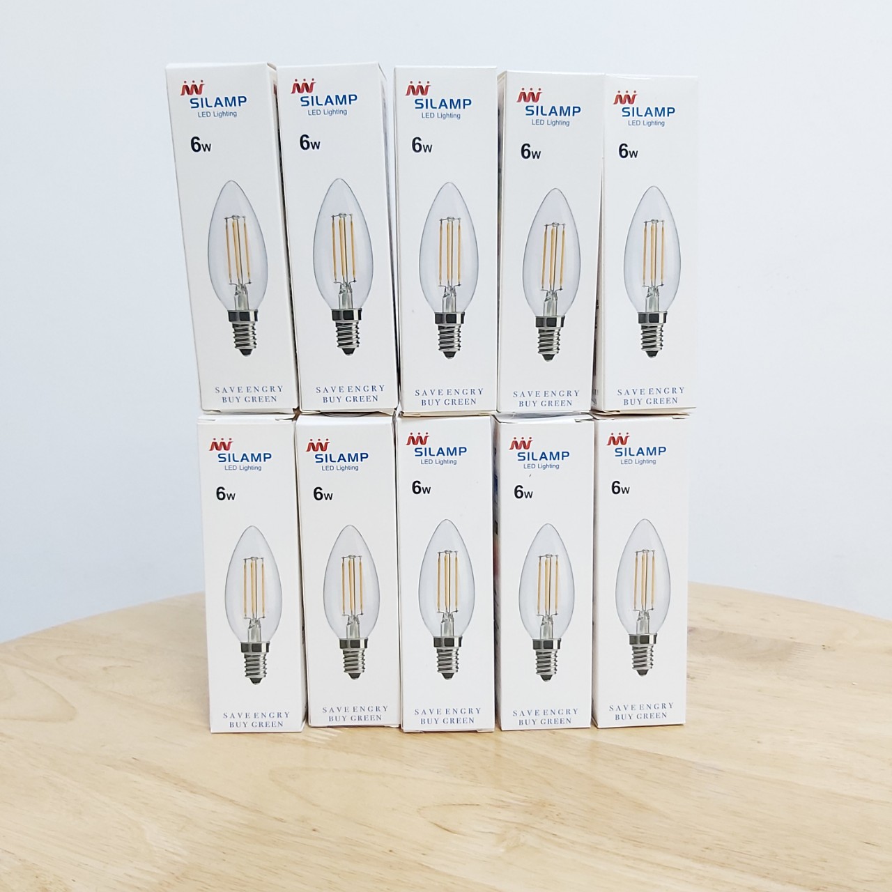 Combo 10 bóng đèn led Dây Tóc Edison C35 6W E14
